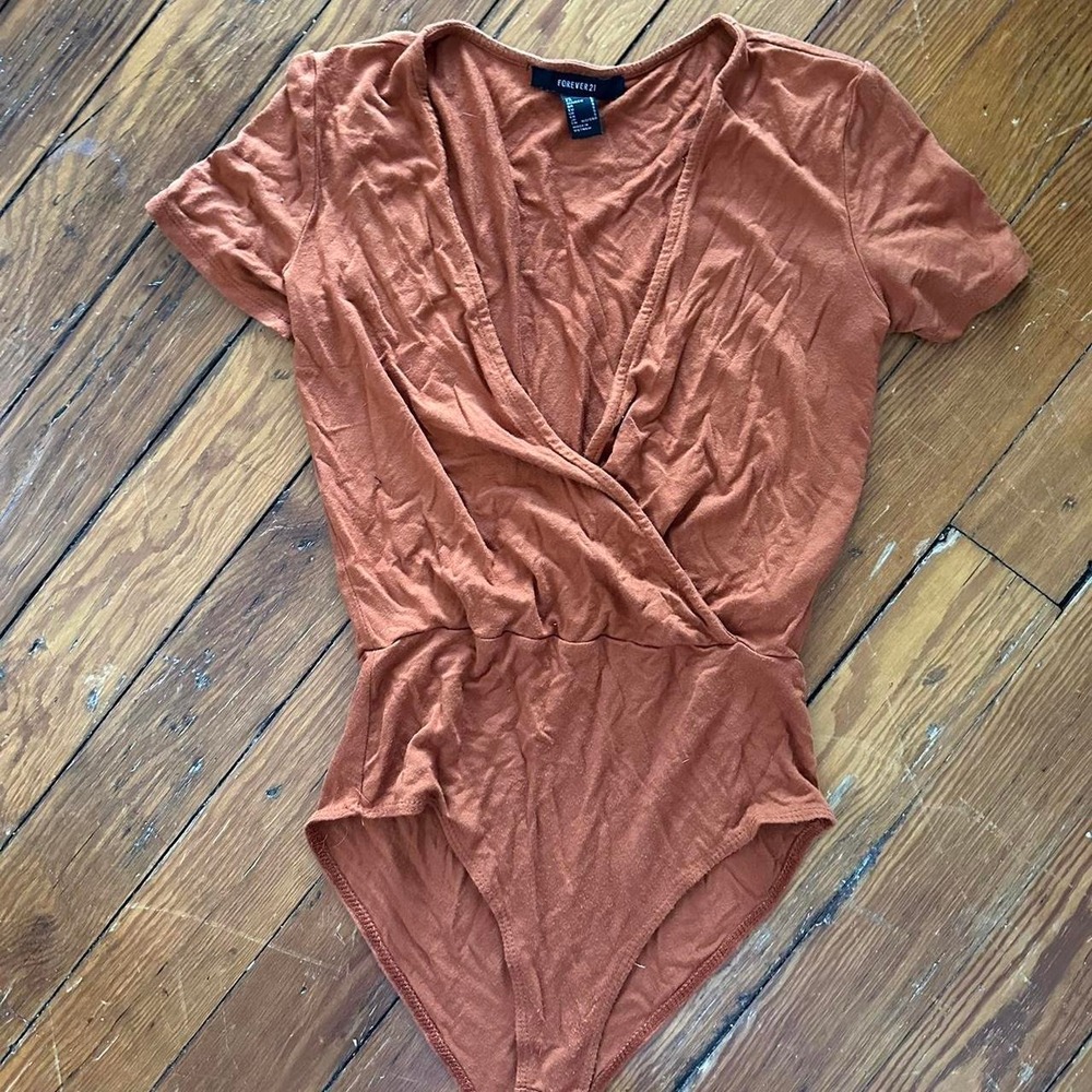 Forever 21 deep orange v neck bodysuit